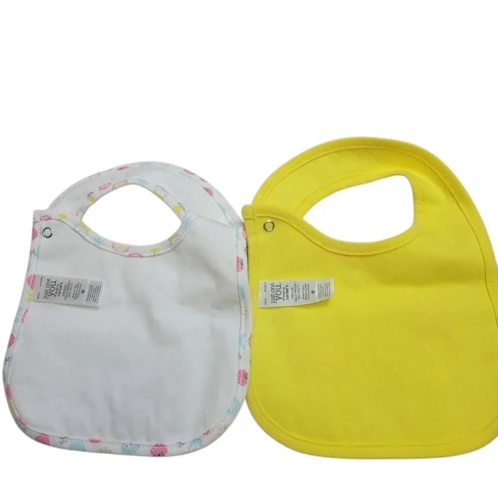 2 New bibs Owl Rainbow Heart Valentines